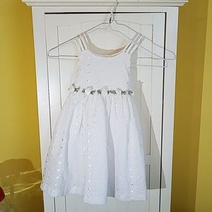 Girls Bonnie Jean white eyelet dress size 3T
